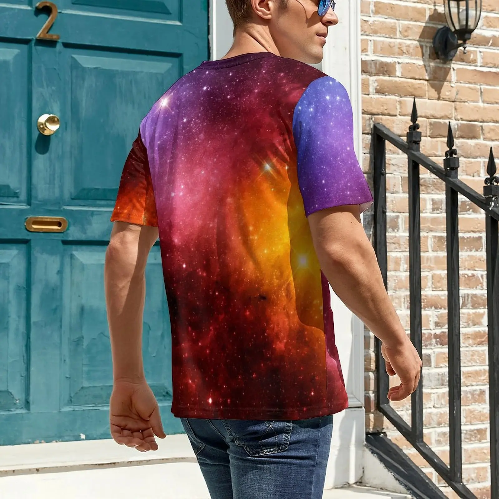 Plus Size T Shirt Summer Galaxy And Nebula T Shirts Outer Space Aesthetic Crewneck Tshirt Men Vintage Custom Clothes