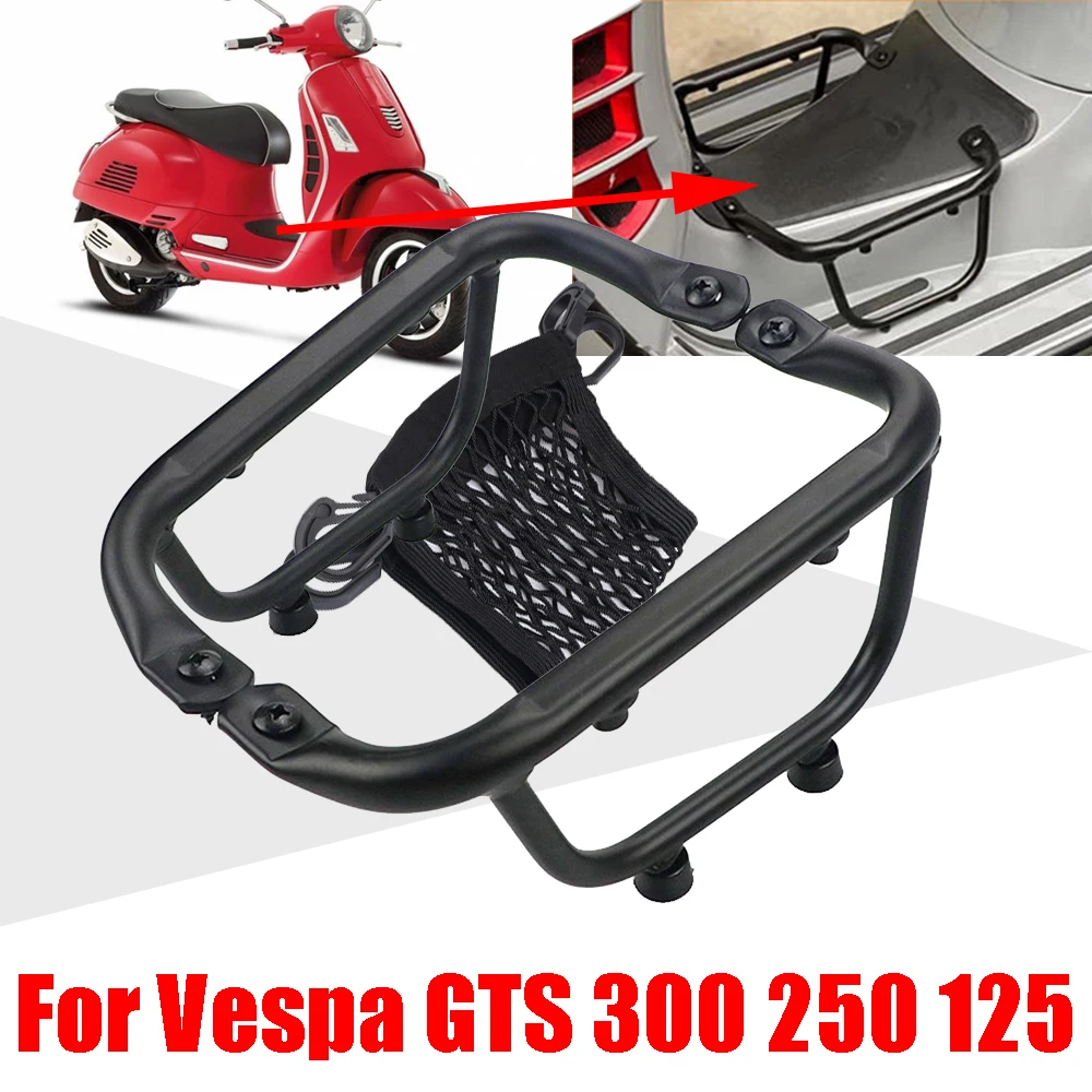 For Vespa GTS 300 250 125 GTS300 GTS250 2013 - 2022 2021 Accessories Foot Pedal Mesh Luggage Rack Holder Bracket Carrier Support