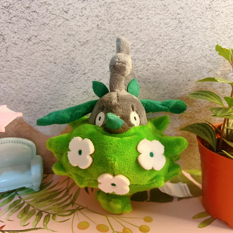 日本のポケモンフィットバーミー植物マントぬいぐるみ子供かわいいソフトギフトや誕生日クリスマスギフト