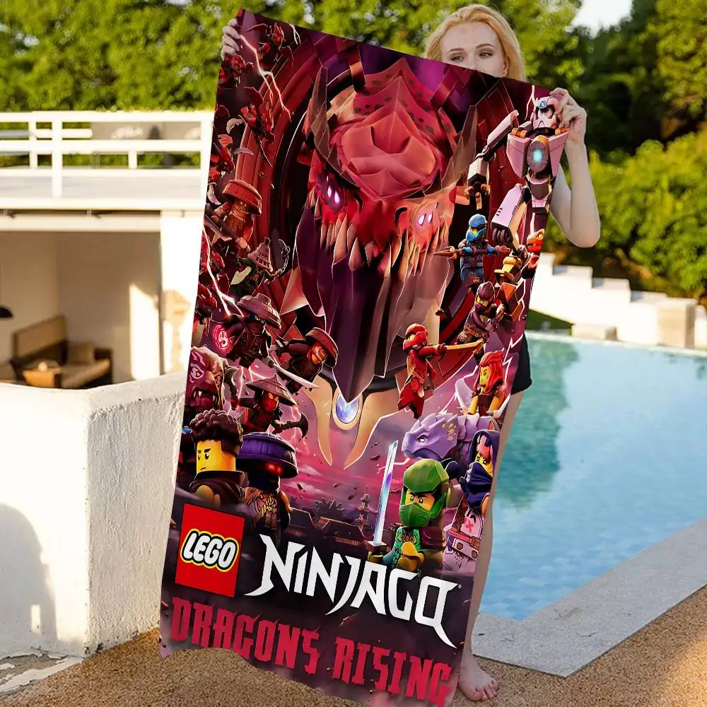 Cool L-LEGOs Cartoon N-Ninjago Microfiber Beach Towel Absorbent Quick Dry Soft Yoga Swimming Resort Mountain Climbing Towel
