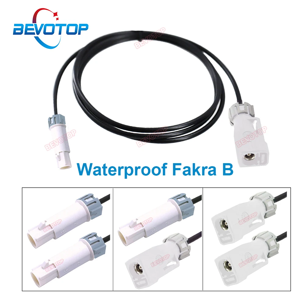 1 peça à prova d'água fakra jumper branco b macho para fêmea, macho para macho, fêmea para fêmea, chicote de fios para câmera de carro evotop cabo automático