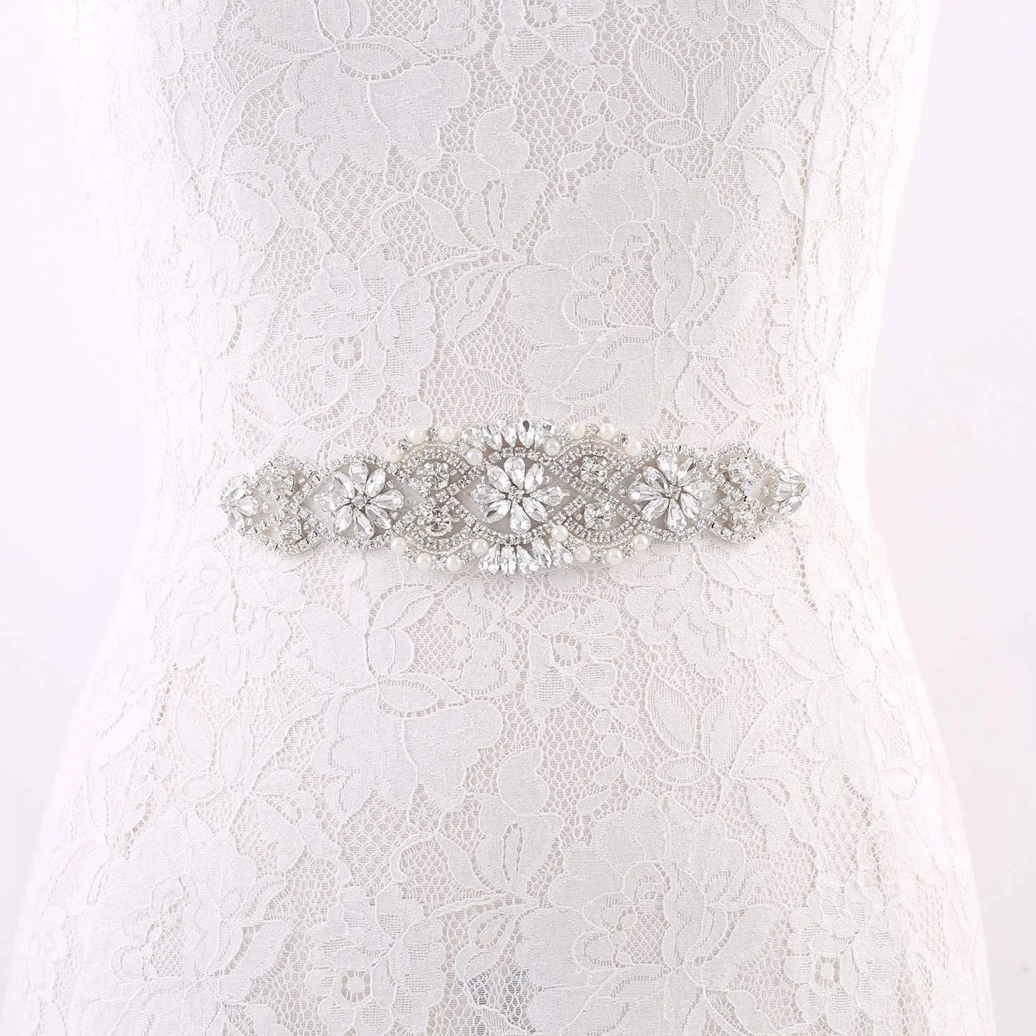 Bridal Belt Luxury Rhinestones Wedding Belts Bride Dress Decorative Sash With Stones Jeweled Satin Ribbons Silver Gown Appliques