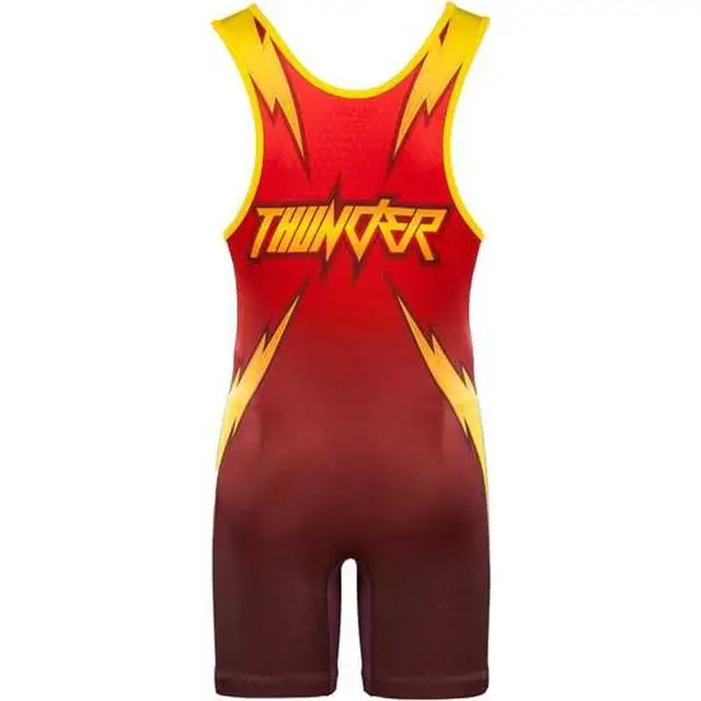 Yellow and Red Wrestling Singlet Body Wear Bodysuit Overalls One-piece Wrestling Power Lift Weightlifting PowerLifting Uniform