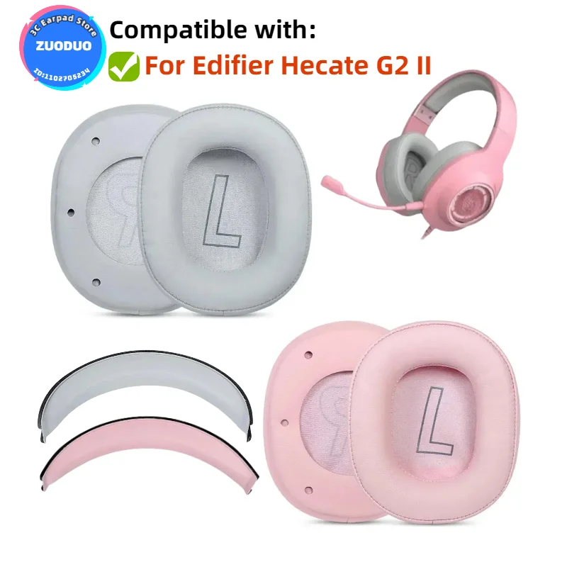 

For Edifier Hecate G2 II Headphone Cushion Cover, Replacement Head Band, Earmuff Repair Ear Pads Headphone ZUODUO