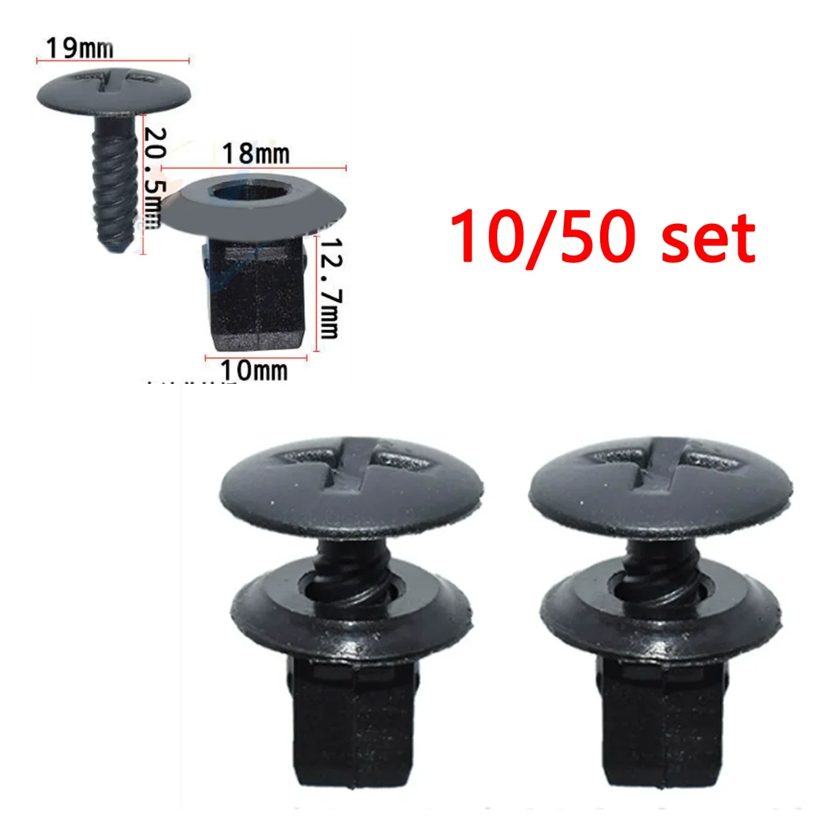10Pcs OE 7H0915450 Car Grille Battery Headlight Cover Screw for VW Golf T5 Transporter LT