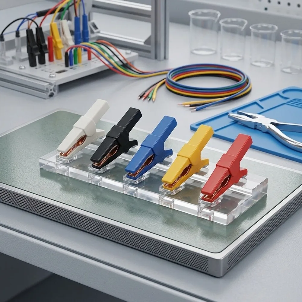 Battery Test Clip Multimeter Test Clip Battery Test Connector Clip Connector PVC Insulated Jacket For Multimeter Use
