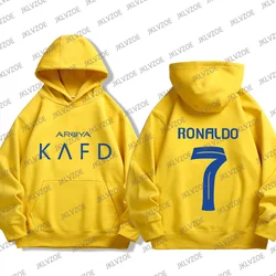 2024 New Saudi No.7 Print Hooded Autumn Winter Men Oversized Casual Cotton Hoodies Loose Ronaldo Sweatshirts Clothes For Kids