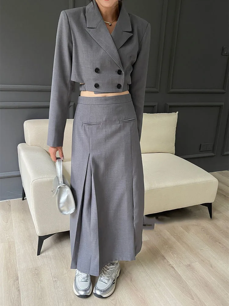 سترة بدلة بدون حمالات مستوحاة من تصميم TLXT مجموعة أزياء تنورة طويلة راقية للنساء ملابس ربيع 2025 XK1083