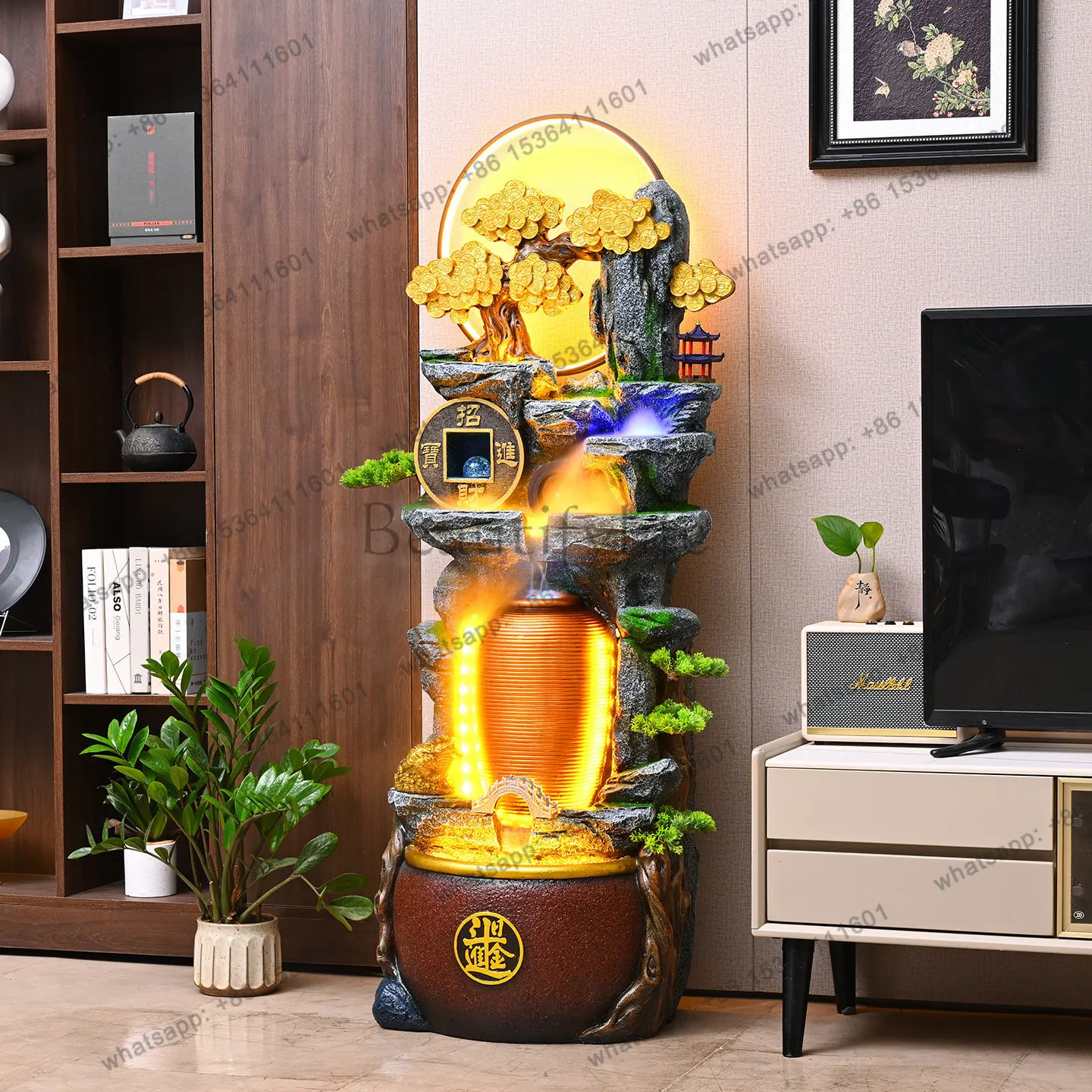 Landscape, Circulating Water, Floor-to-ceiling Ornaments, Entrance To Attract Wealth, Feng Shui Wheel, Landscaping Decoration