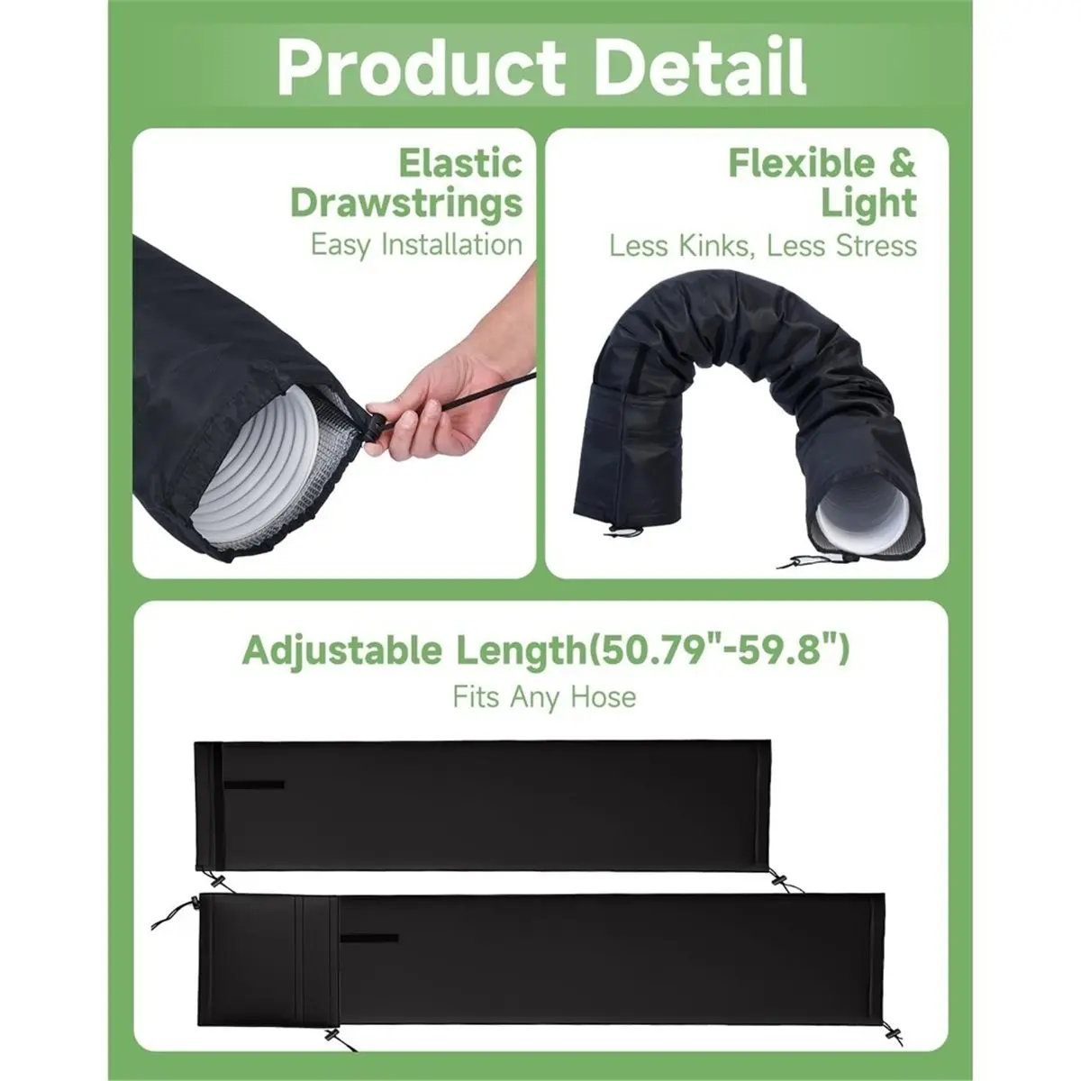 (A20Z) Portable AC Hose Insulation Sleeve,Upgraded 4-Layer Aluminum Foil Insulated Air Conditioner Hose Cover for 5