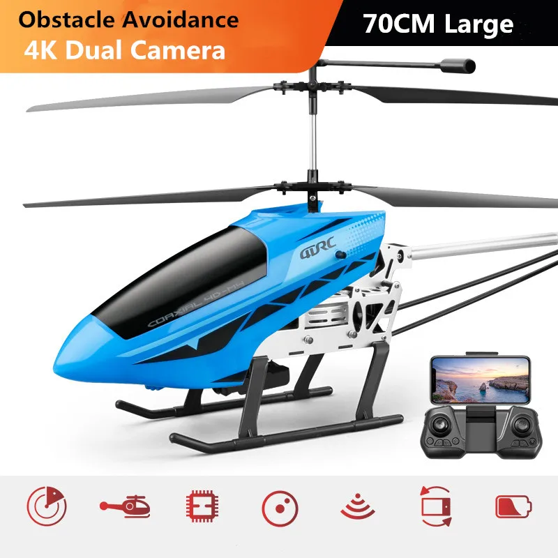 70cm 4K Obstacle Avoidance Helicopter Fixed Height Hover 4K WIFI FPV RC Aircraft With Flash Led Light Kid RC Toy Gifts RC Plane