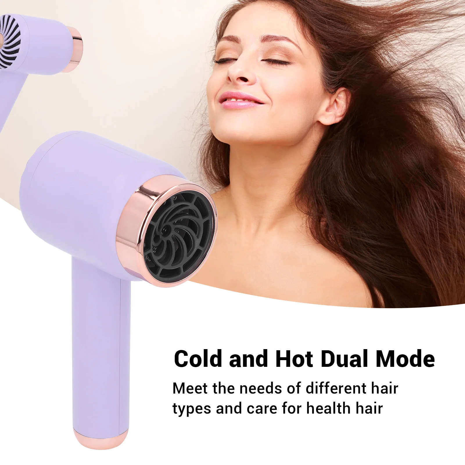 Cordless Ionic Hair Dryer Ionic Hair Dryer Hot Cold  Mode Fast Drying Portable Cordless Blow Dryer for Home Dormitory