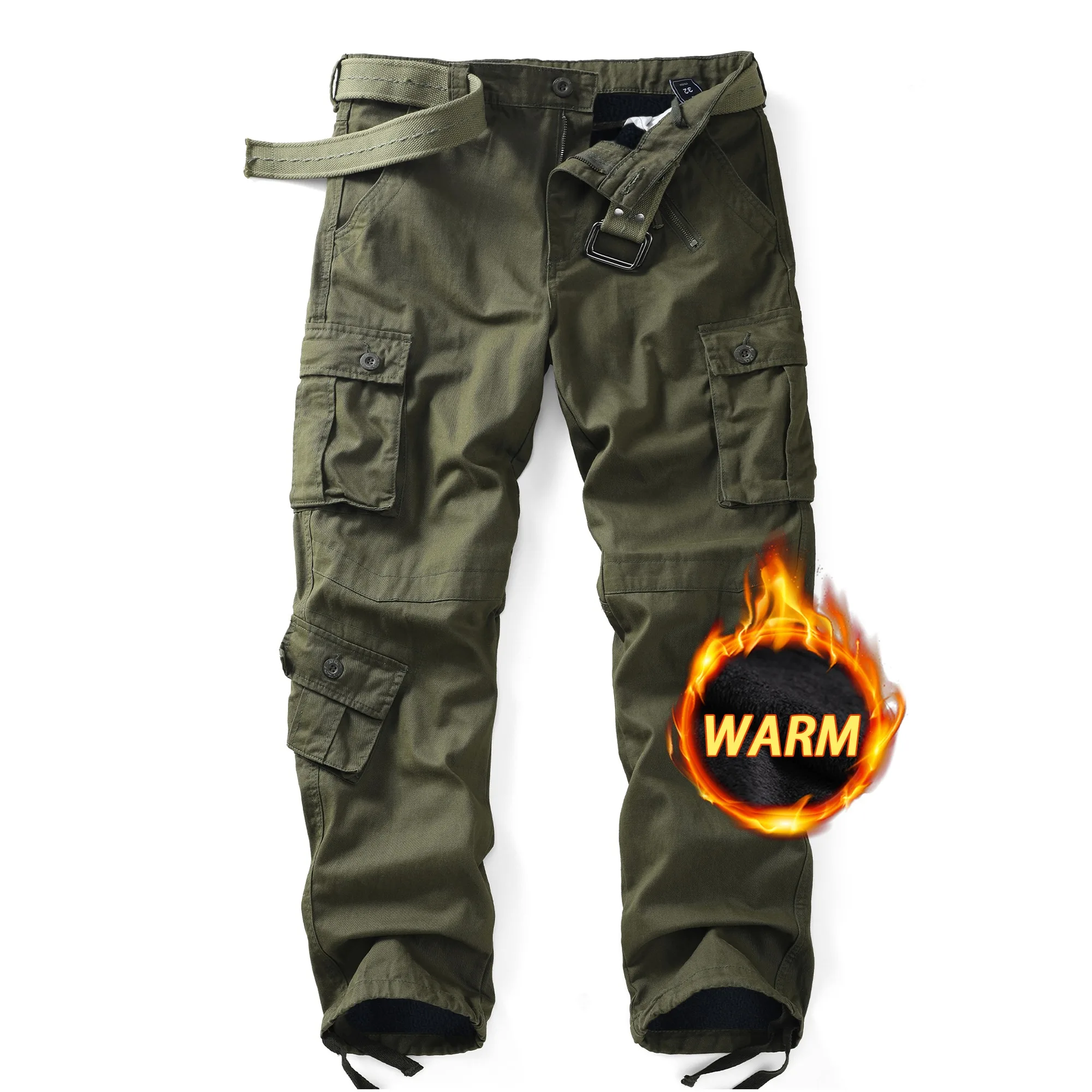 

AKARMY Plush Fleece Cargo Pants for Men - Keep You Warm and Comfortable All Day Long