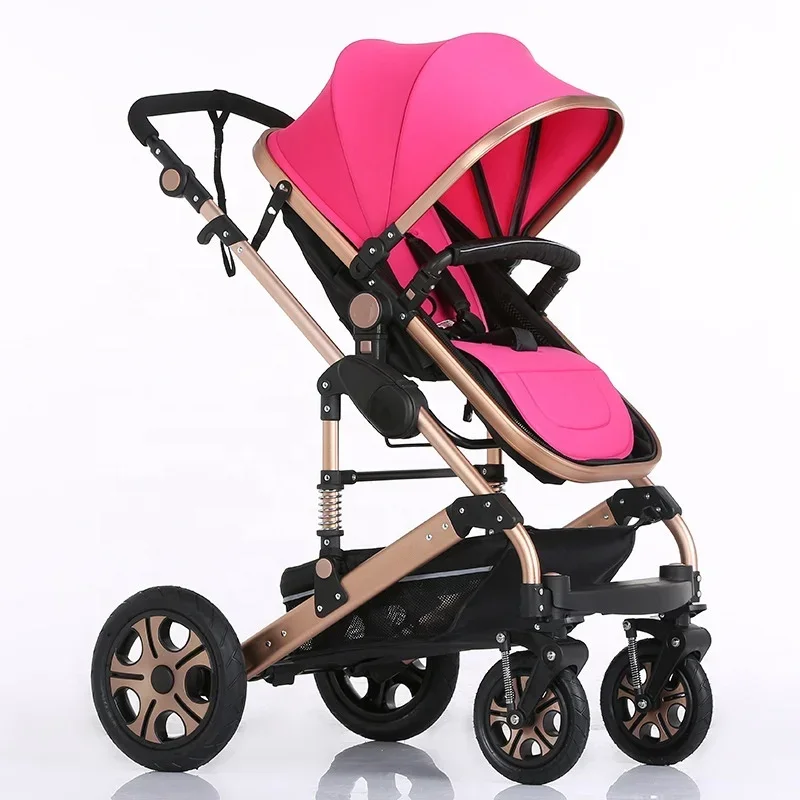 รถเข็นเด็กทารกน้ําหนักเบาแนวนอนสูง Carseat Combo Buggy รถเข็นเด็กทารก 3 in 1