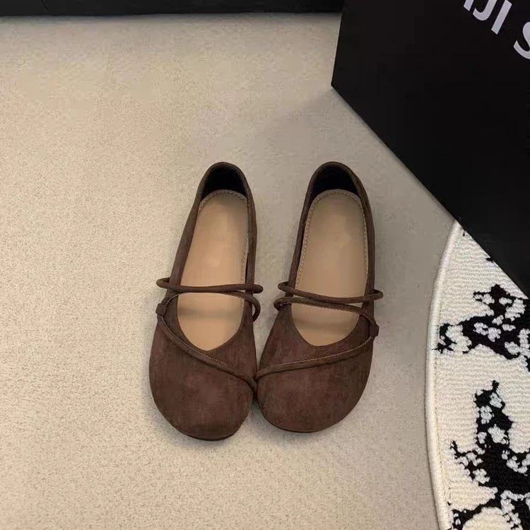 

2025 Spring Autumn Girls Princess Shoes Kids Leather Shoes Flock Fabric Classic Soft Casual Flats Brand New Anti-skid Hook Loop