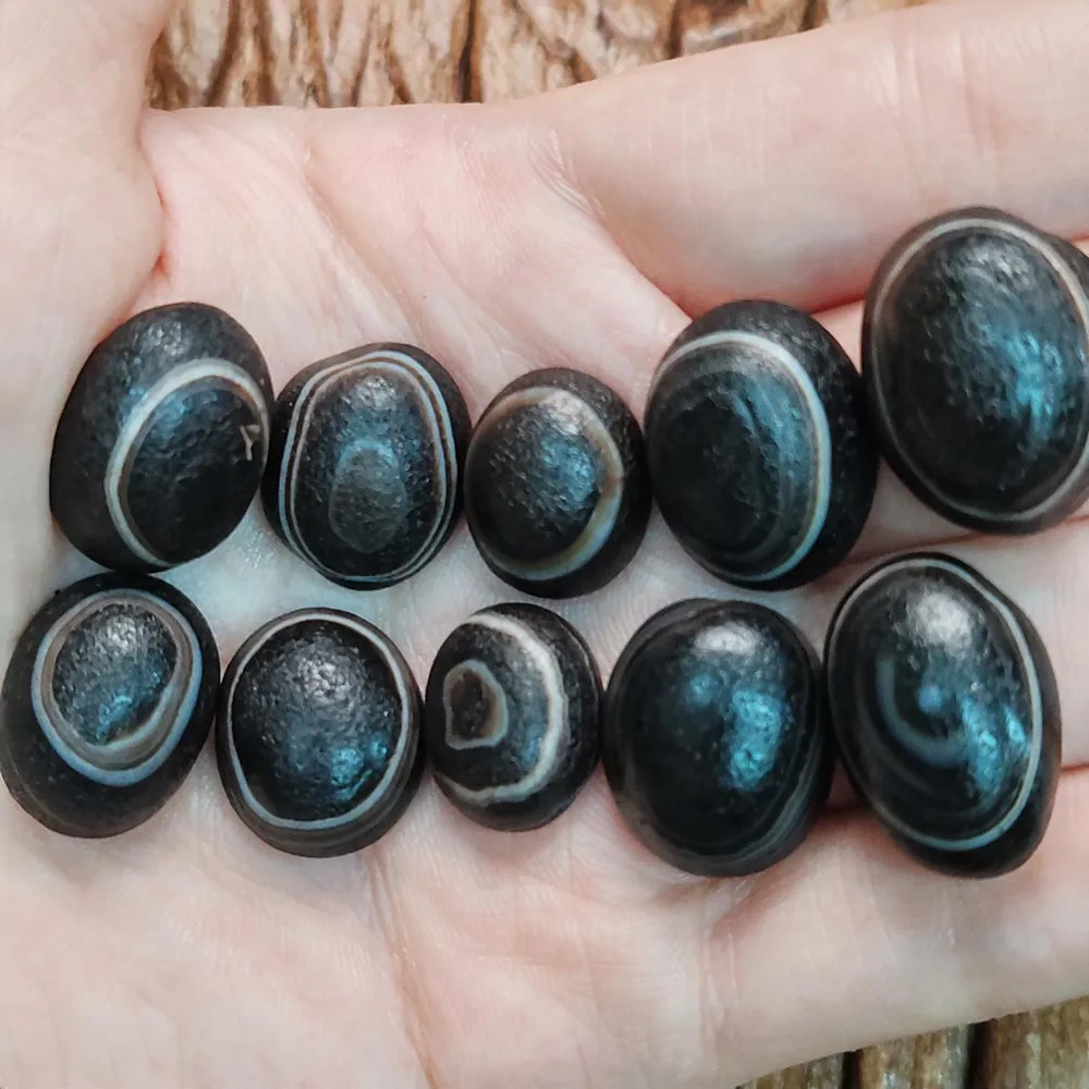 10pcs/lot natural agate oval eyes sheep plate beads Black white Non-porous Geometry Old Heavenly Dzi Set ring pendant bracelet