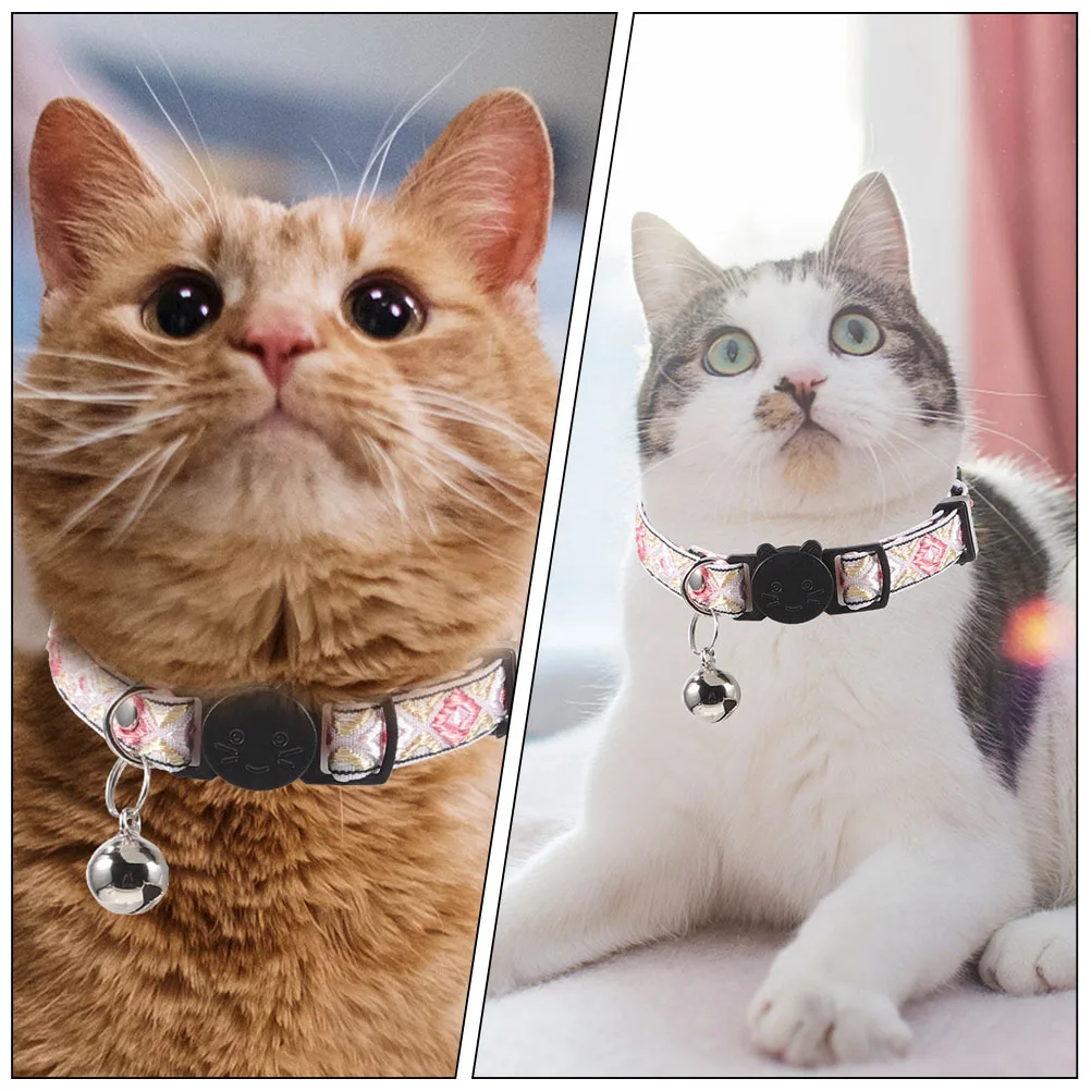 

Cat Lightweight Breathable Pet For Cats Kitten With Bell Pendant Cute Collar For Daily Wear Party Christmas Wedding Photo