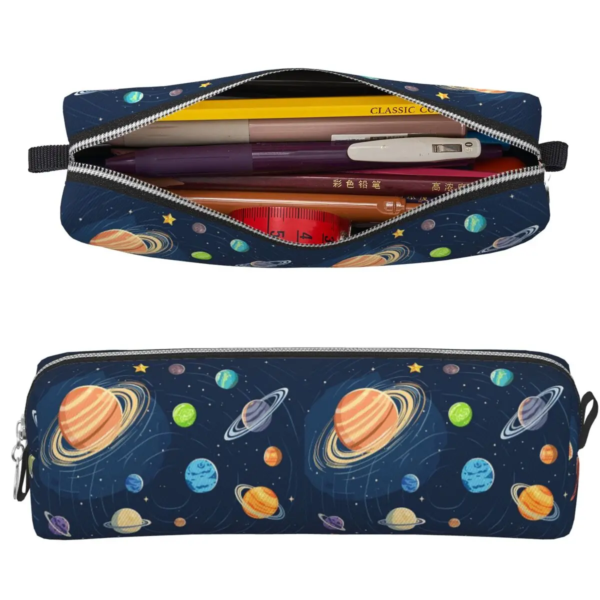 Solar System Space Planets Universe Pencil Cases Large Capacity Pen Bags Pen Box For School Office Pencil Pouch Cosmetic bag