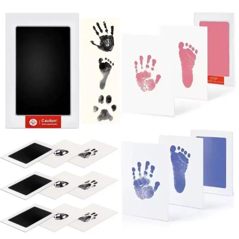 Color Pet Cat Dog Paw Handprint Footprints Ink Pads Safe Non-toxic No-Touch Skin Inkless Inkpad Pet Cat Dog Paw Prints Souvenirs