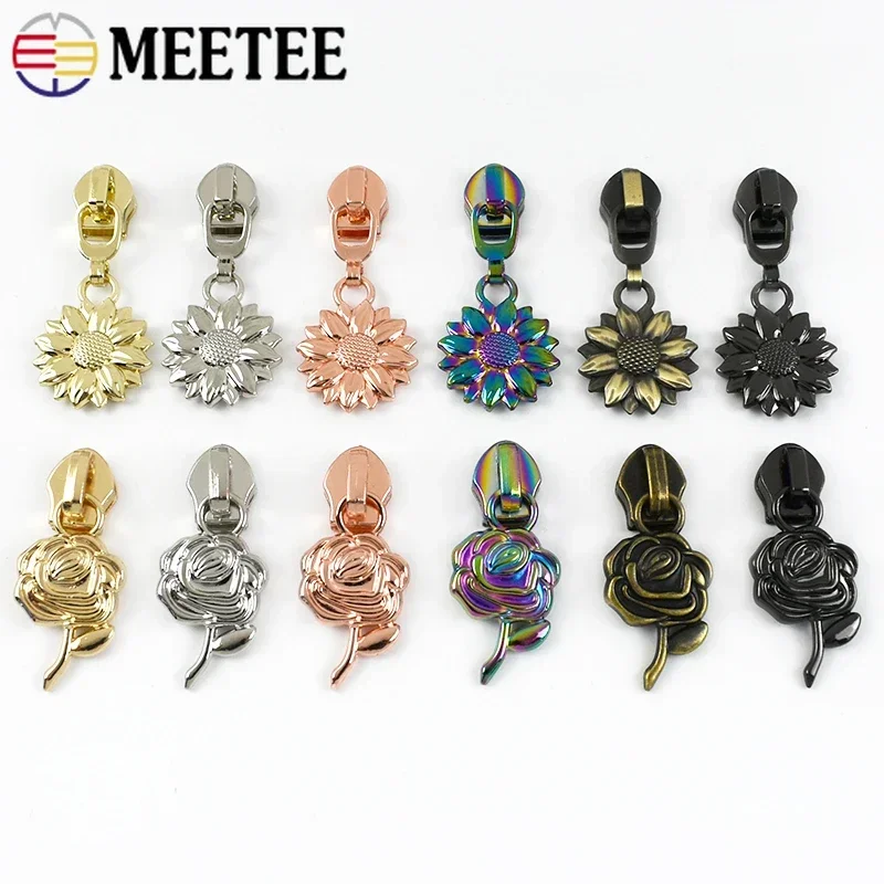 Meetee 5-20Pcs 5# Nylon Zipper Slider for Zippers Closure Bags Sewing Zips Pulls Heads Zip Repair Kits DIY Garment Accessories