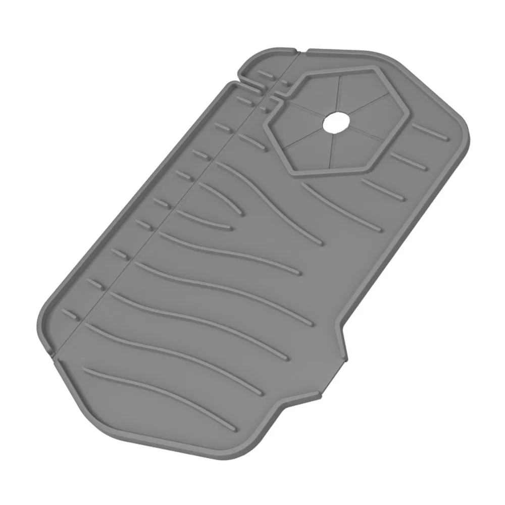 Durable Silicone Sink Splash Guard Non Slip Gray/Green Drip Catcher Tray Countertop Protector Home