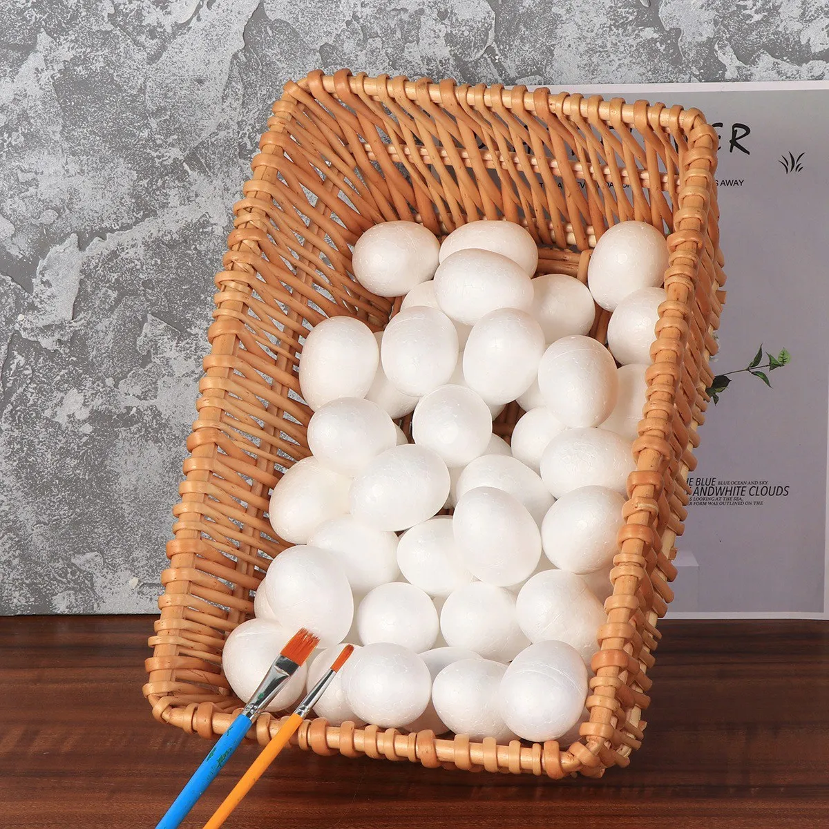 

50 Pcs Eggs Paint Your Own to Decorate Craft Painting White Paintable for Decorating