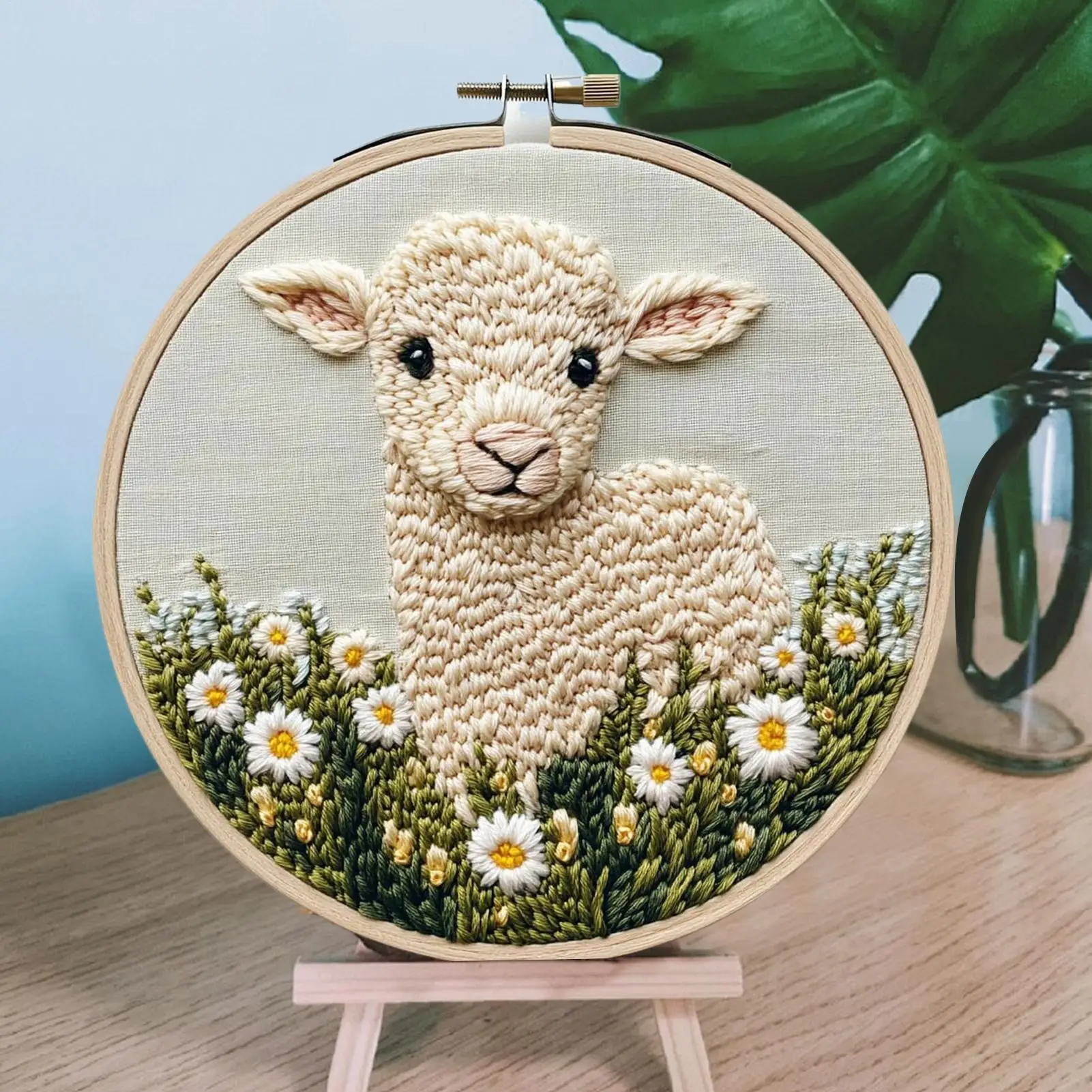 

Набор для вышивания пунш-нидл: набор для вышивания пунш-нидл с овечкой, инструкция, тканевый обруч, нитки, принадлежности для рукоделия