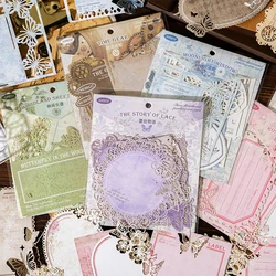 10pcs Vintage Materials Paper Combo Kit DIY Junk Journal Collage Photo Album Retro Decor Scrapbook Lace paper