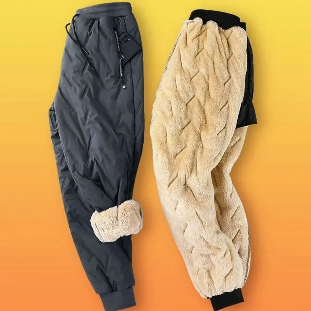 Nieuwe Pluche Winter Sweatwear Dikke Winddichte Katoenen Broek Warm Waterdicht Thermisch Broek Heren