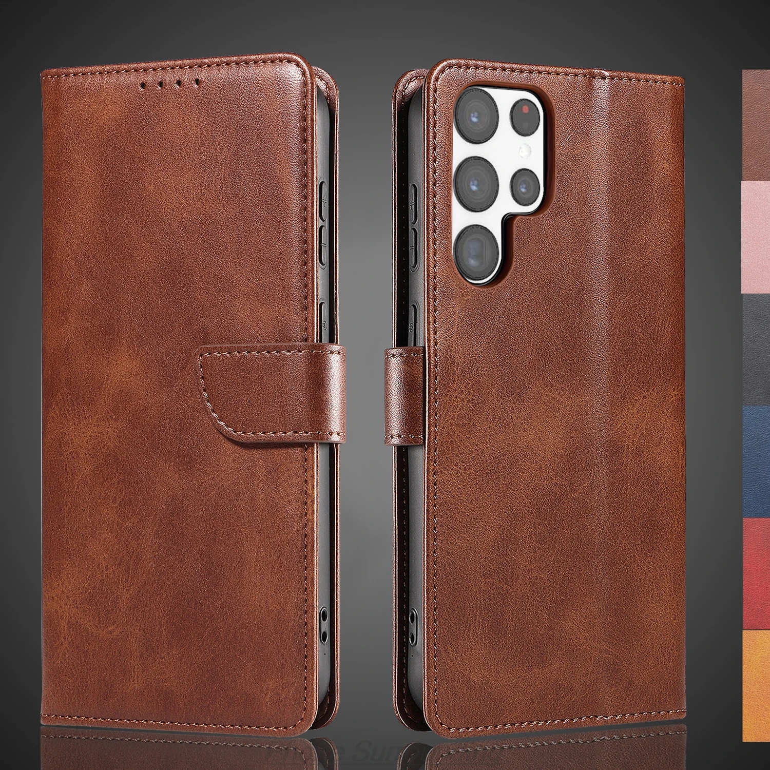 Wallet Flip Cover Leather Case for Samsung Galaxy S22 Ultra / S22 + Pu Leather Phone Bags protective Holster Capa Fundas Coque