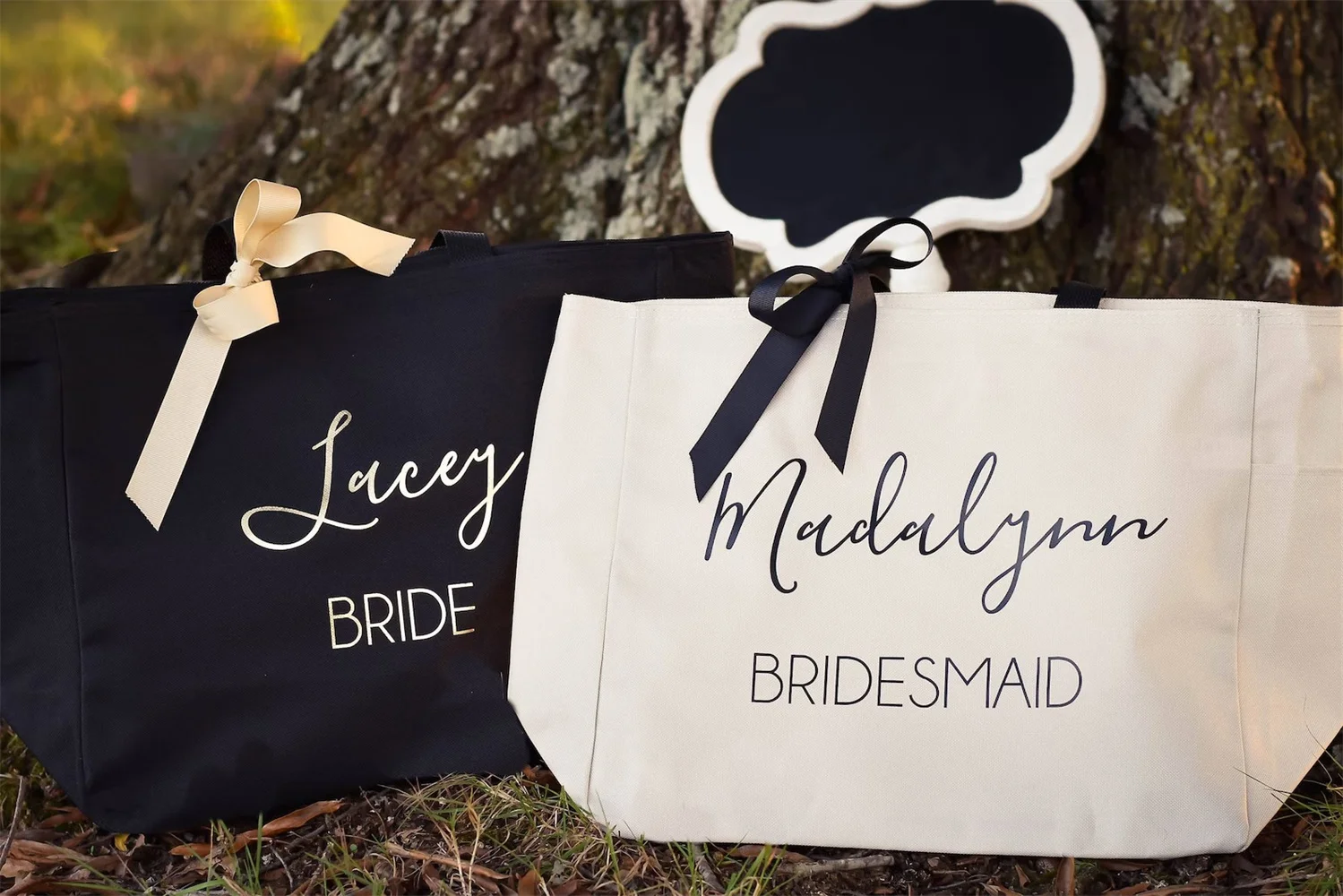 Bridesmaid Tote Bag Bridal Party Tote Maid of Honor Tote Monogrammed Tote Bag