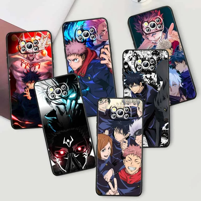 

J-Jujutsus K-Kaisens Anime Phone Case For Xiaomi Mi Poco F3 F4 F5 F6 X3 X4 X5 X6 X7 M3 M4 M5s M5 M6 GT Pro 5G Black Cover