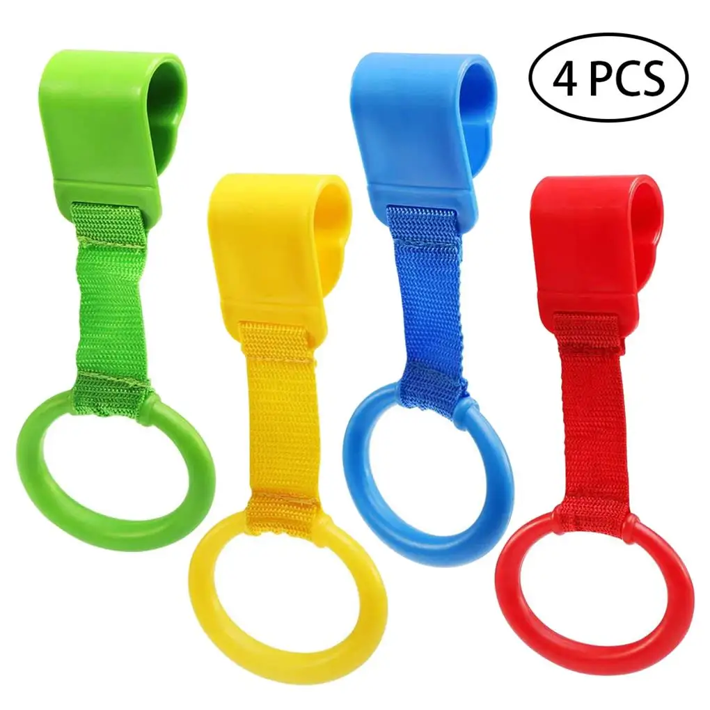 4 Pieces Baby Hand Pull Rings Cribs Playpens Balance Training Ring Infant Stand Hooks Bed Hanging Pendant Household Baby Safety