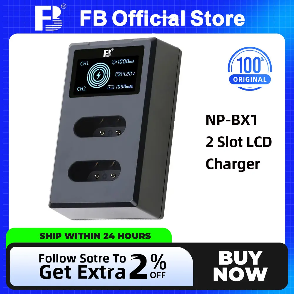 FB NP-BX1 batería USB cargador LCD Dual para cámara Sony ZV1 RX1R ZV-1II II RX100 M7 M6 M5 WX300 HX300 HX400 HX50 HX99 HX90 HX60