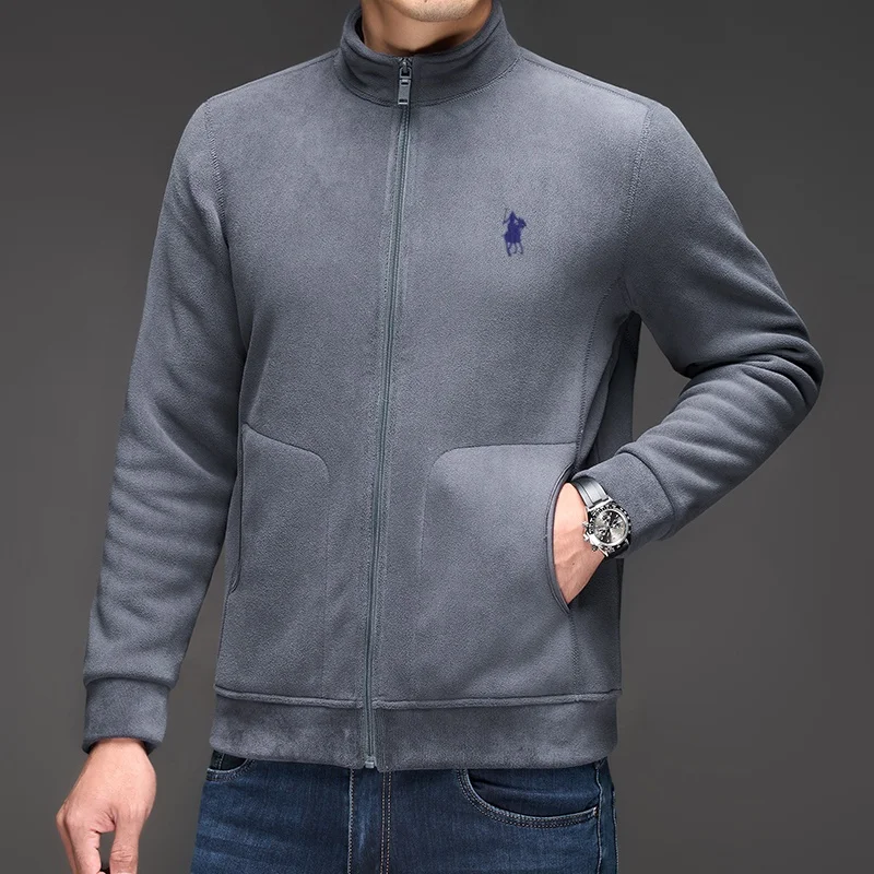 

Модная и персонализированная осенне-зимняя классическая куртка на молнии с вышивкой бренда Paul, роскошный мужской новый бархатный теплый кардиган