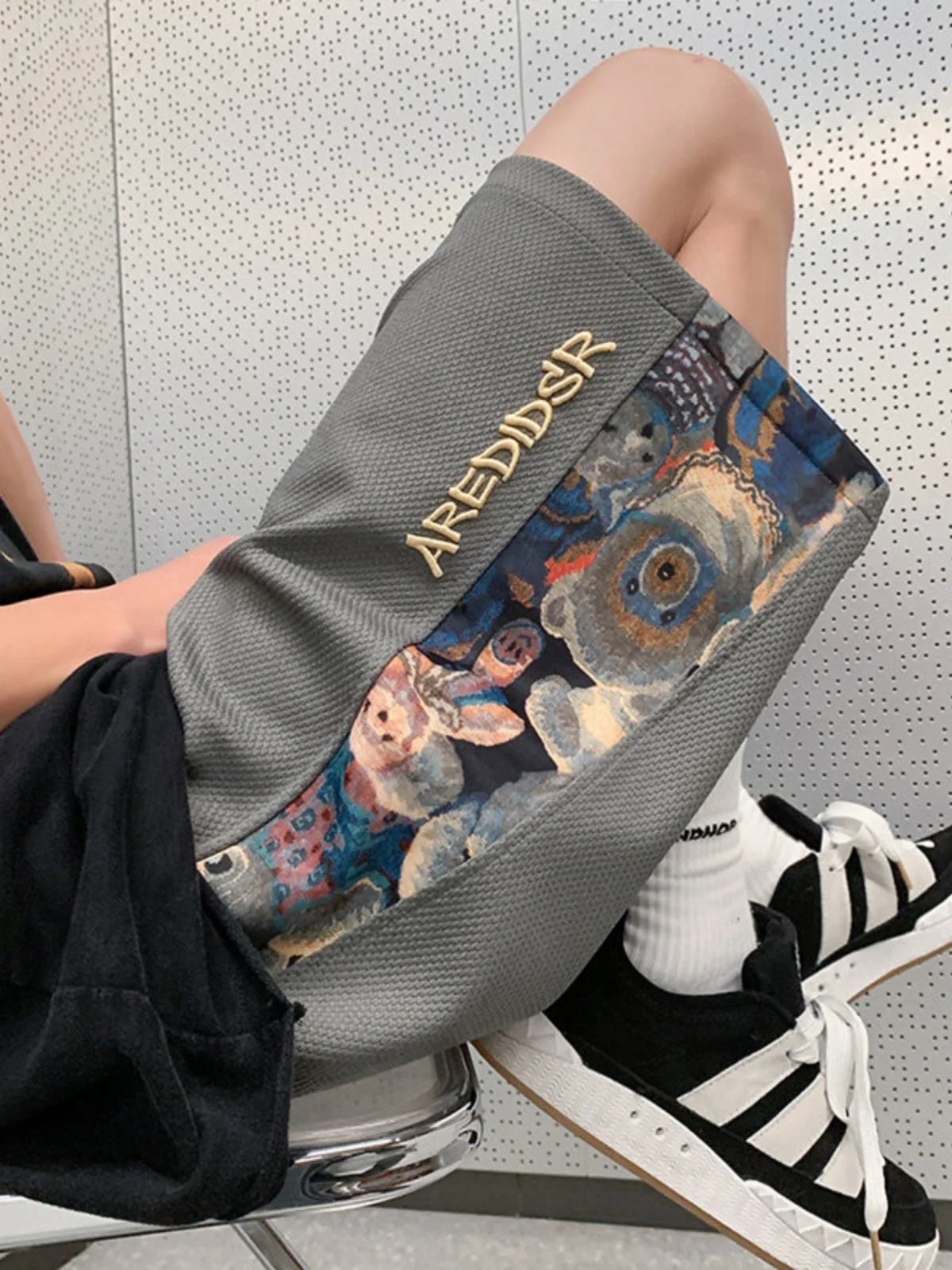 

Summer 2024 Men's Faion Brand ort Pants Embroidered Spor Loose Straight Casual Five-Quarter Length Breathable Thin