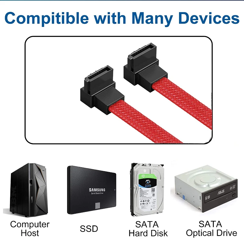 3 teile/satz sata 3,0 iii Datenkabel 6 Gbit/s Kabel gerade rechtwinklig mit Nylon geflochtenen Ärmeln für SATA HDD-Festplatten laufwerk