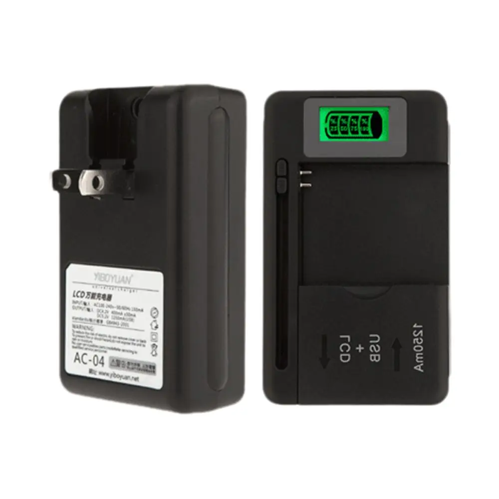 

High quality US Plug LCD Indicator Screen USB Port LCD Display Mobile Battery Charger Desktop Charger