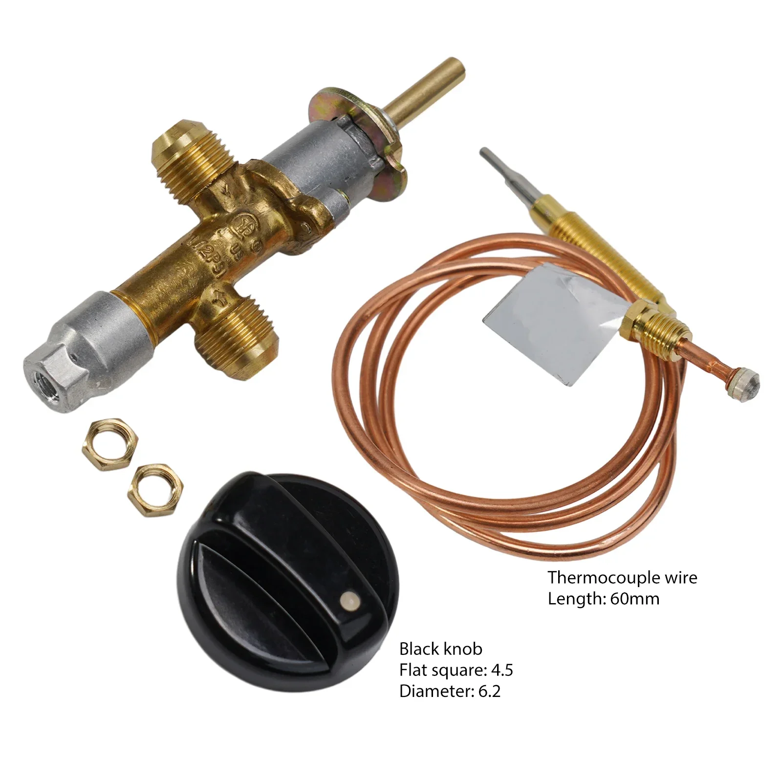 Fire Flame Regulator Valve with Thermocoupler, 900mm Copper Inlet Tube , Perfect for Grills and Ovens Safe and Reliable