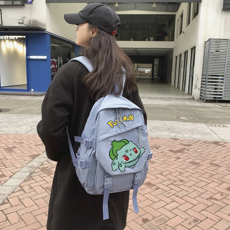 Pokemon damski plecak wodoodporny plecak szkolny Pikachu Gengar dla studentek dziewcząt Laptop Snorlax Book Pack Mochilas