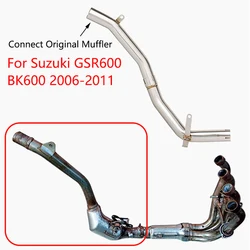 Motorcycle exhaust GSR 600 2006-2011 For Suzuki GSR600 BK600 Muffler Escape gsr600 link pipe