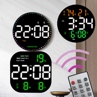 10inch Digital Electronic Clock with Calendar Large Display Wall Hanging Clock Home Deco LED Clock Smart Dazzling Color Watch