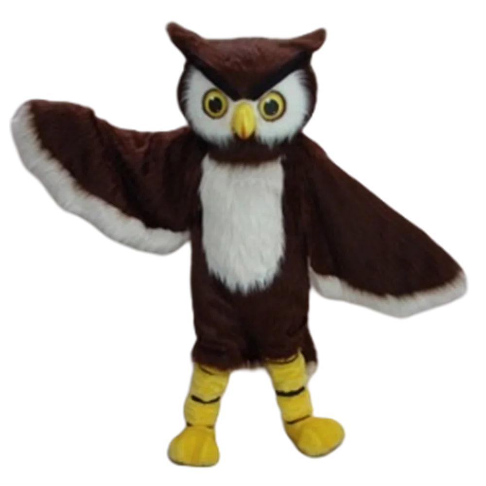 Clever Brown Owl Mascot Costume Adult Size Cartoon Character Carnival Party Cosply Mascotte Mascota Fit Suit Kit Free  SW1050