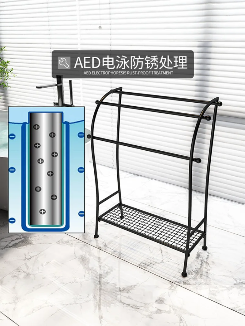 Towel Rack Floor-to-ceiling Bathroom Shelving Bathroom Drying Hanger No-punch Bath Towel Holder Kitchen Towel Bar