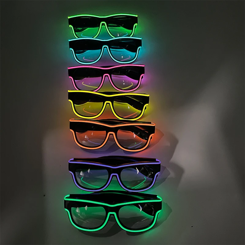 

Новые беспроводные USB-очки для ночных шоу, флуоресцентные светящиеся аксессуары, креативные электронные светящиеся очки для карнавала