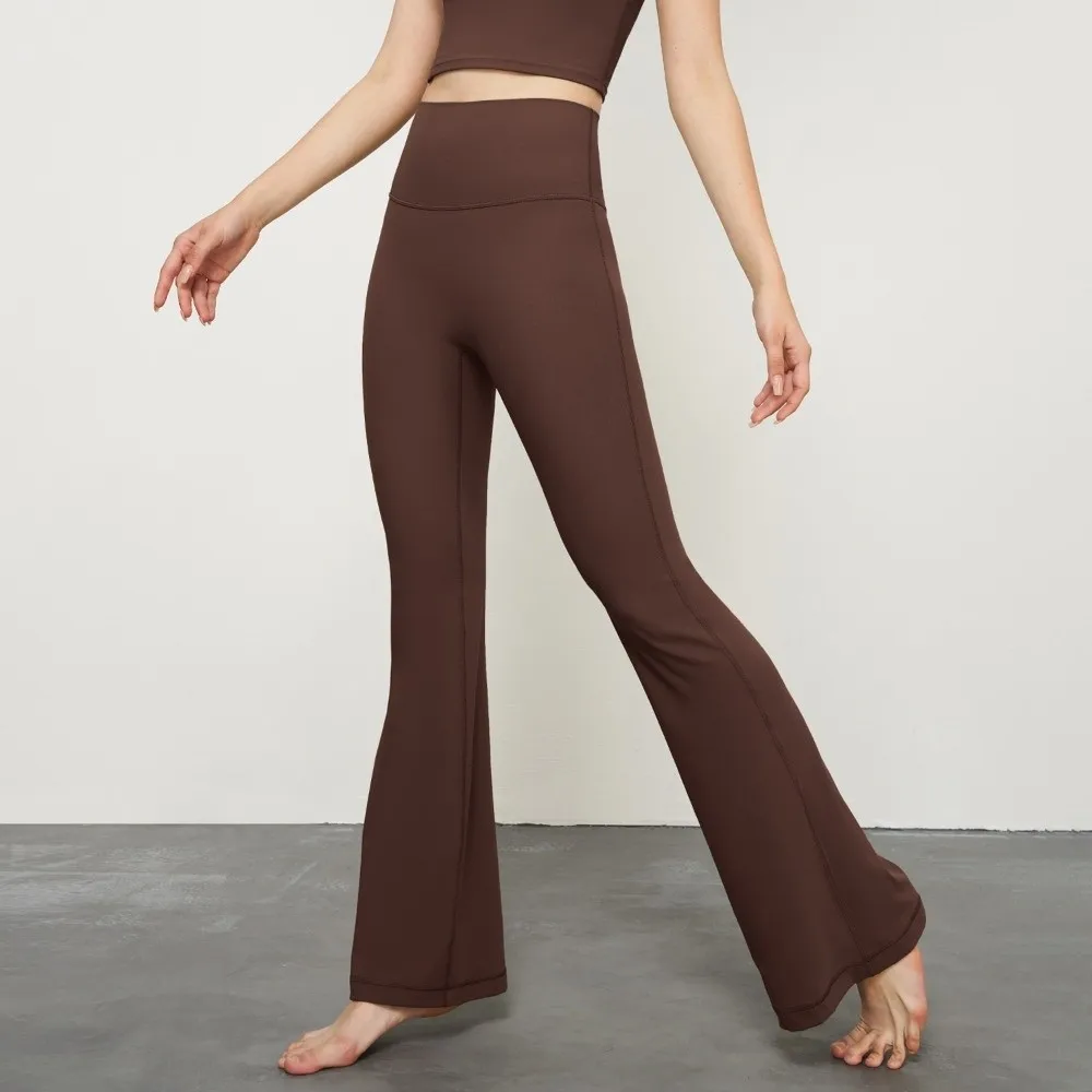 طماق عالية الخصر الرياضة متوهج السراويل بسط الورك رفع اليوغا السراويل تنفس واسعة الساق سراويل رياضية اللياقة البدنية #2