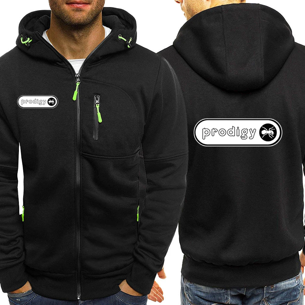 프로디지 펑크 빅비트 록 밴드 남성용 3 색 후드 재킷 용수철, 편안한 스플라이스 지퍼 탑, 레저 가을, 2024