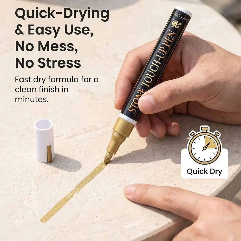 Golden Tombstone Marker PenRestores Faded Text on Tombstones and Granite Surfaces Weather-Resistant Quick-Drying Oil-Based Pen image 3