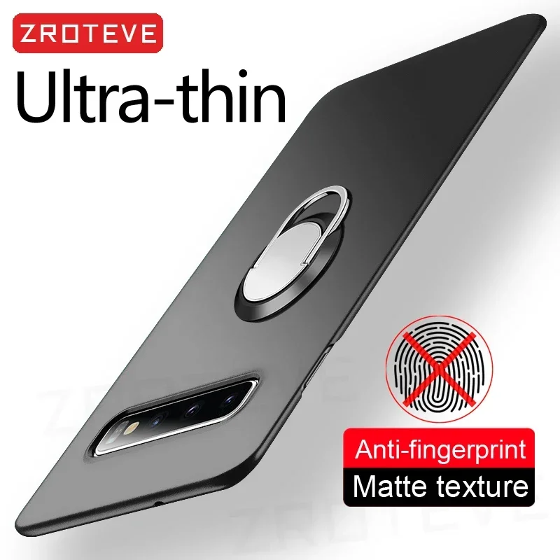 For Samsung Galaxy S10 Plus Case ZROTEVE Ring Holder Hard PC Matte Cover For Samsung S9 Plus S10 e S10E Shockproof Phone Cases