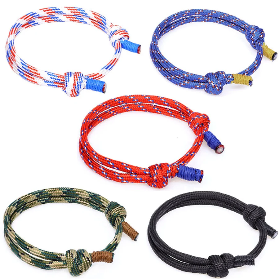 550 Paracord Rope Thread Knot Wrap Survival Bracelets Handmade Double Layer Emergency Outdoor Multipurpose Women Men Jewelry